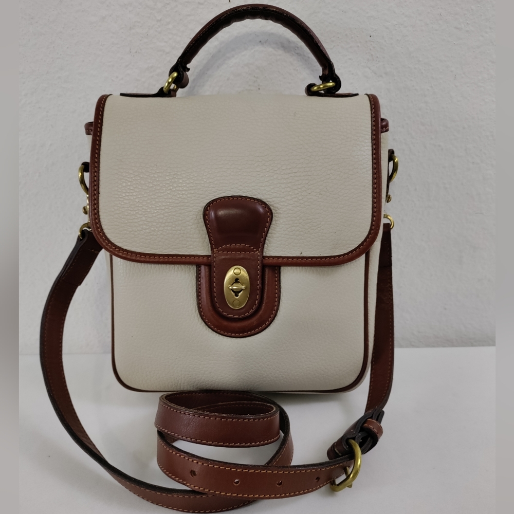 Coach Cream and Brown Crossbody Bag
